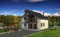 Дом с мансардой, гаражом, террасой и балконами Rg1617z (Зеркальная версия) Вид1