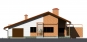 Одноэтажный дом с гаражом, террасами и верандой Rg3225z (Зеркальная версия) Фасад1