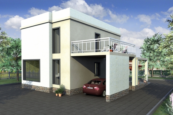 Rg3229 - Двухэтажный дом с террасой, навесом и балконами