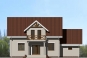 Дом с мансардой, гаражом, террасой и балконами Rg3248z (Зеркальная версия) Фасад1