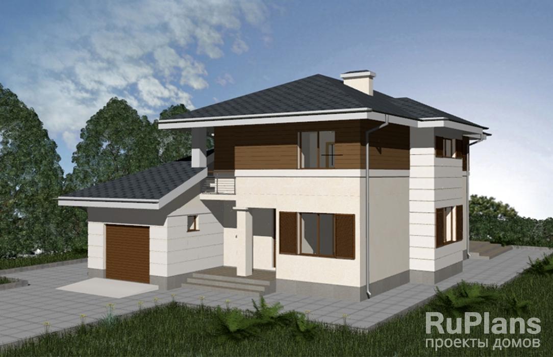 Проект двухэтажного дома с эркером Rg3363z (Зеркальная версия) - Вид1