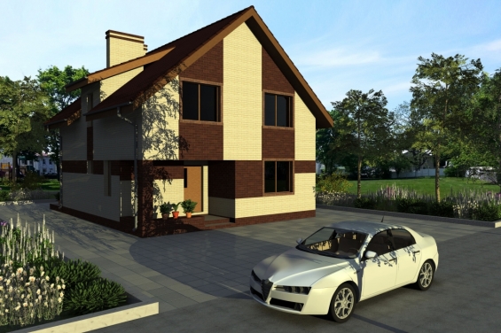 Rg3422 - Проект небольшого одноэтажного дома с мансардой