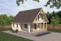 Проект небольшого одноэтажного дома с мансардой Rg3429 Вид1