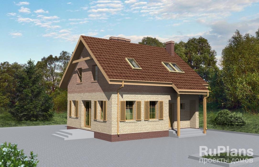 Проект небольшого дома с мансардой Rg3439 - Вид1
