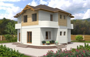 Проект двухэтажного дома с террасой Rg3456