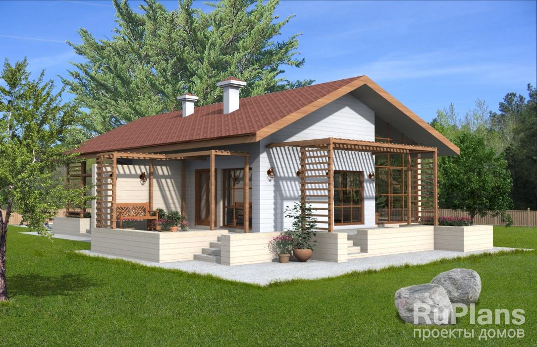 Дом с террасой и зимним садом Rg3708 - Вид1