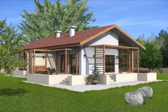 Rg3708 - Дом с террасой и зимним садом