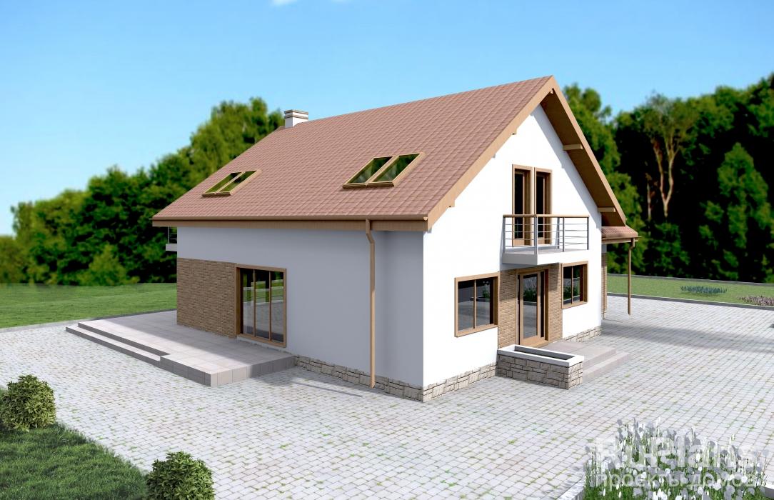 Проект уютного одноэтажного дома Rg3713 - Вид1