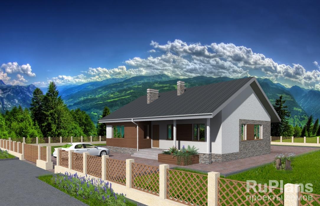 Проект дома с уютной террасой Rg3831z (Зеркальная версия) - Вид1