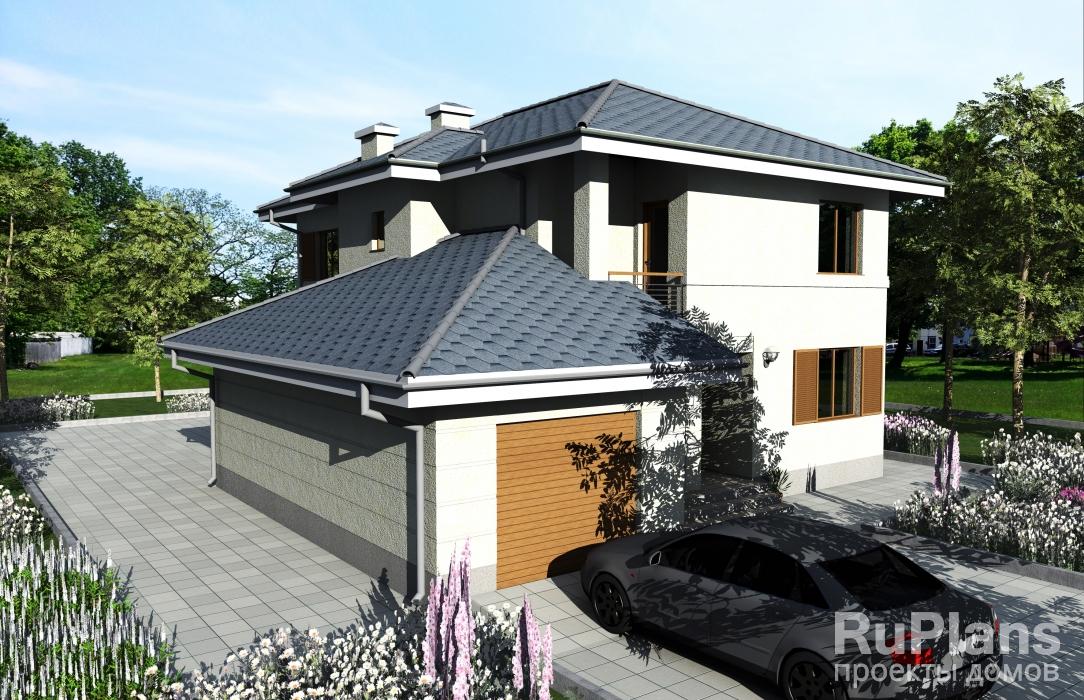 Двухэтажный дом с гаражом Rg3900z (Зеркальная версия) - Вид1