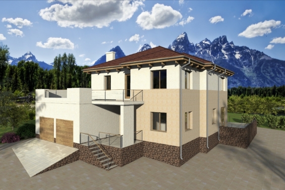 Rg3905 - Проект двухэтажного дома на склоне