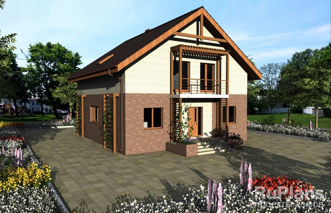 Проект одноэтажного дома с мансардой Rg3916 - Вид1