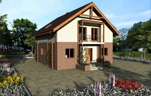 Проект одноэтажного дома с мансардой Rg3916