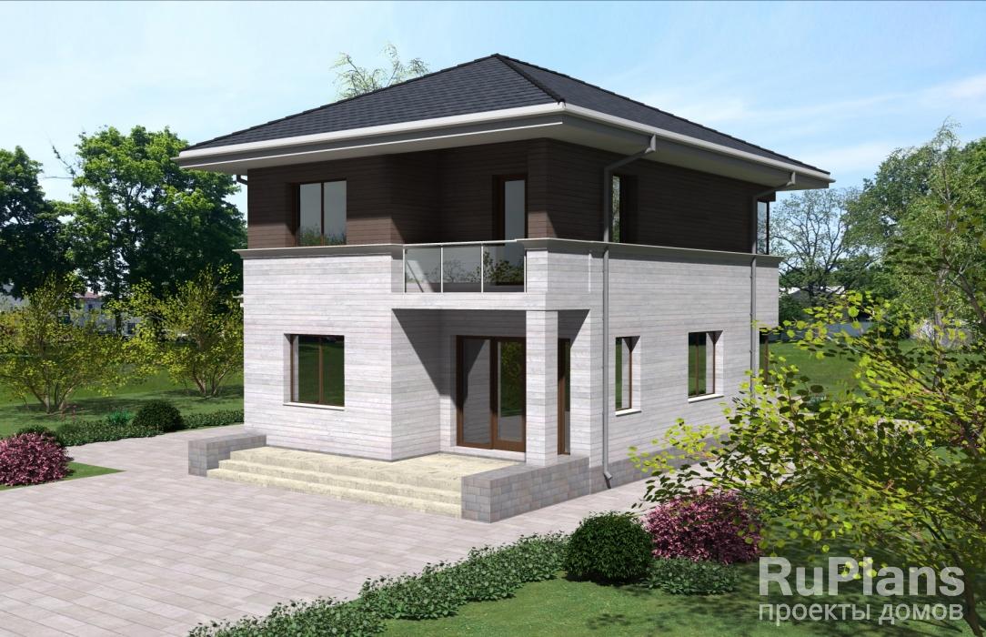 Проект двухэтажного дома с гаражом Rg3953z (Зеркальная версия) - Вид1