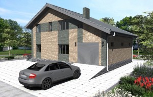 Проект одноэтажного дома с мансардой и гаражом Rg3965