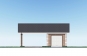 Эскизный проект одноэтажного гаража с навесом и отделкой облицовочным кирпичом Rg4023z (Зеркальная версия) Фасад1