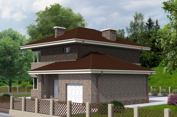 Rg4744 - Проект аккуратного двухэтажного дома с гаражом