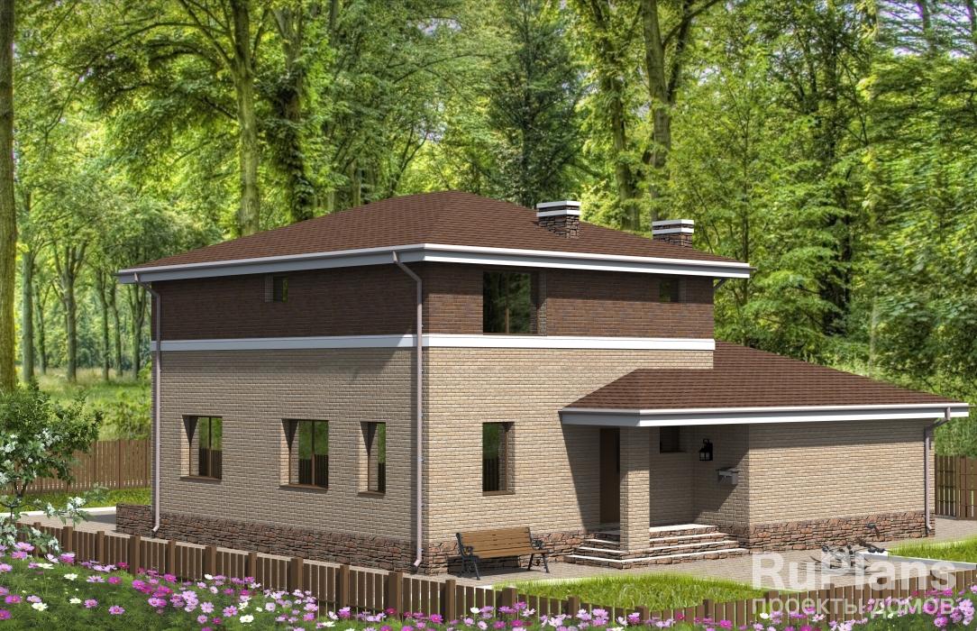 Проект двухэтажного дома с гаражом Rg4750 - Вид1