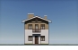 Двухэтажный дом для узкого участка с террасой, крыльцом и балконами Rg4786z (Зеркальная версия) Фасад1
