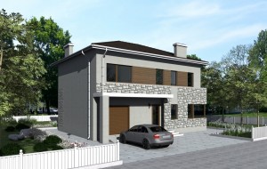 Проект двухэтажного жилого дома с гаражом «Б» Rg4790