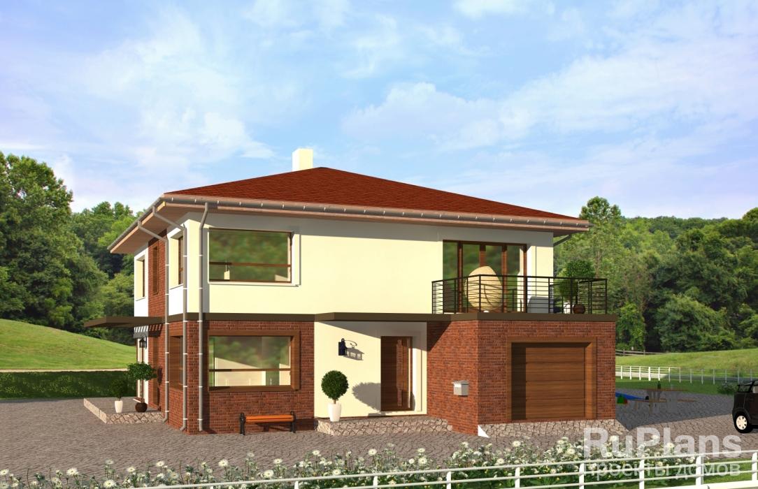 Проект индивидуального  двухэтажного  жилого дома Rg4798 - Вид1