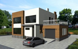 Проект двухэтажного дома с большой террасой Rg4808