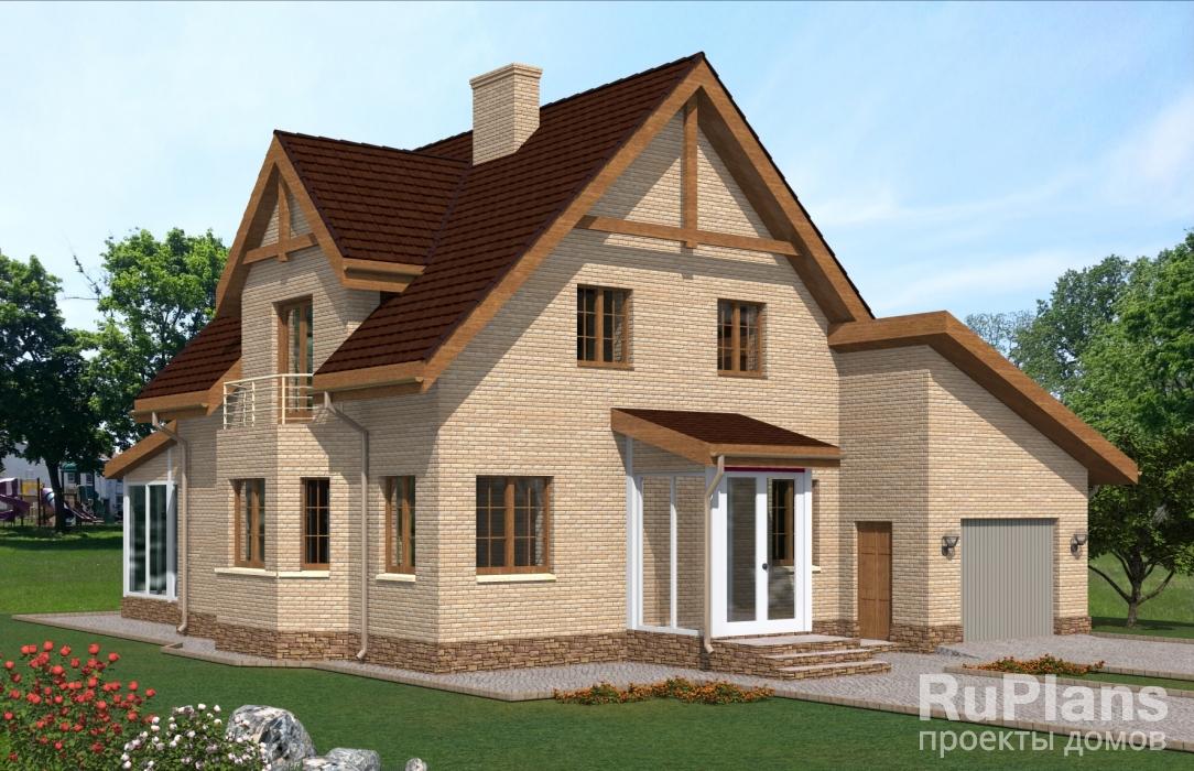 Проект одноэтажного дома с мансардой Rg4813 - Вид1