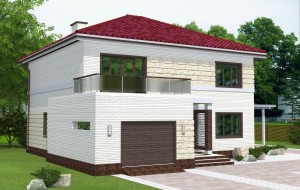 Проект двухэтажного дома с подвалом и гаражом Rg4875