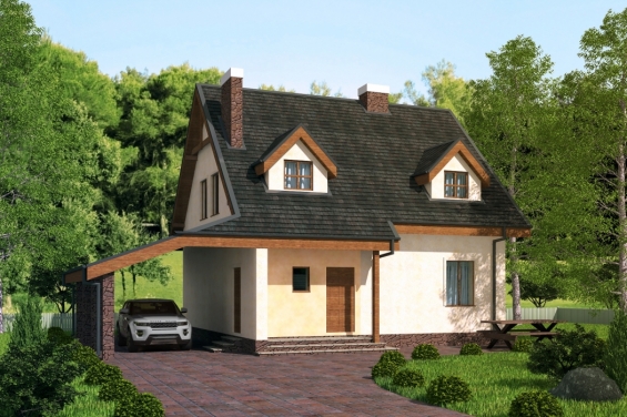 Rg4903 - Дом с мансардой, террасой и балконами