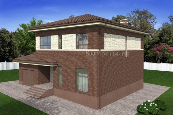Rg4938 - Проект двухэтажного дома с гаражом и балконом