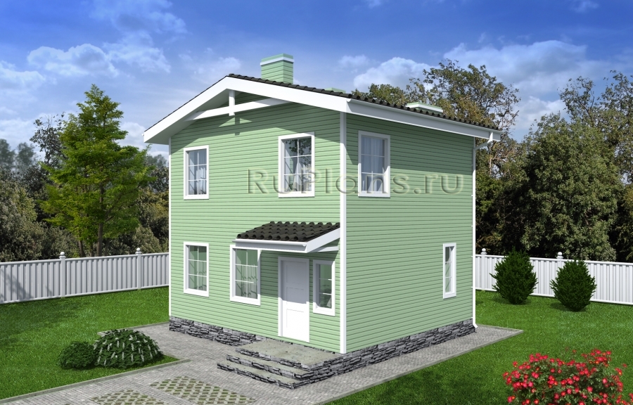 Проект компактного двухэтажного дома Rg4978 - Вид1