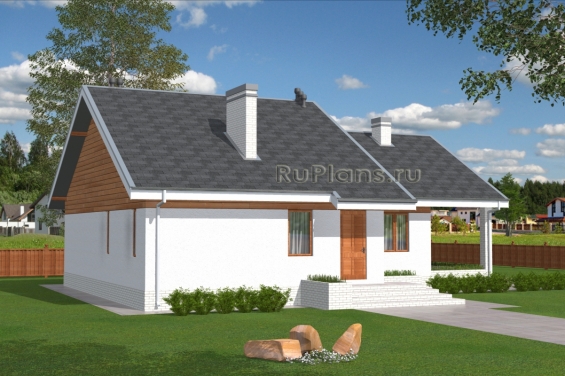 Rg5012 - Проект одноэтажного дома с просторной террасой