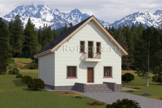 Rg5019 - Проект лаконичного одноэтажного дома с мансардой