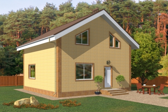 Rg5022 - Проект небольшого одноэтажного дома с мансардой