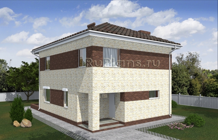 Проект компактного двухэтажного дома с террасой Rg5029 - Вид1