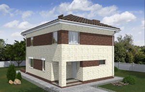 Проект компактного двухэтажного дома с террасой Rg5029