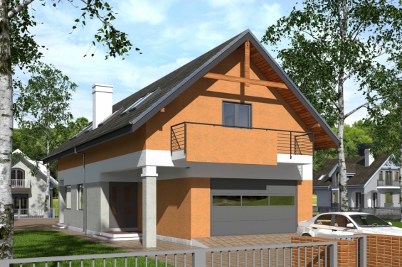 Rg5095 - Дом с подвалом, мансардой, террасой и балконами