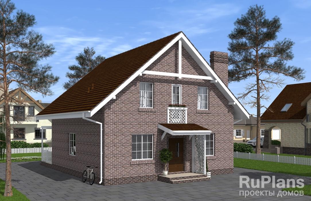 Rg5098 - Проект одноэтажного жилого дома с мансардой и террасой