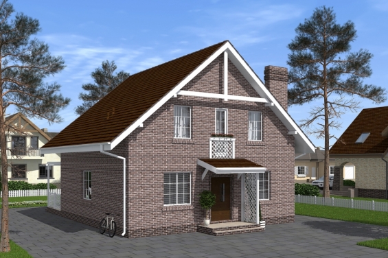 Rg5098 - Проект одноэтажного жилого дома с мансардой и террасой