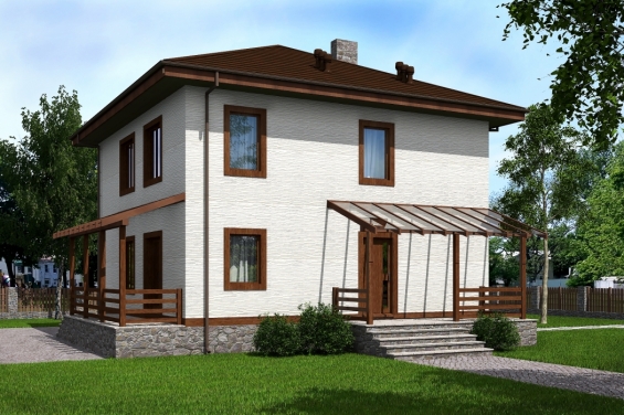 Rg5108 - Проект двухэтажного жилого дома с террасами