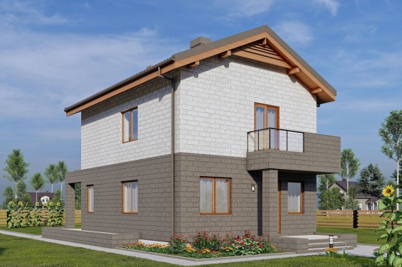 Rg5113 - Двухэтажный дом с  террасой и балконом