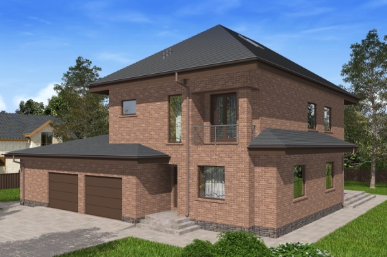 Rg5126 - Двухэтажный дом с мансардой, гаражом, террасой и балконом