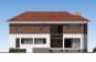 Двухэтажный дом с цоколем, гаражом, террасой и балконом Rg5128 Фасад3