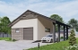 Эскизный проект одноэтажного гаража на две машины с мастерской Rg5146z (Зеркальная версия) Вид2
