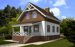 Индивидуальный одноэтажный жилой дом с подвалом, мансардой и террасой Rg5151