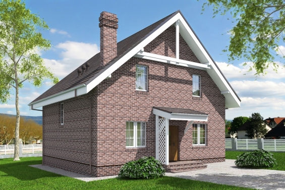 Rg5156 - Проект одноэтажного жилого дома с мансардой и террасой