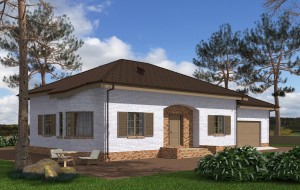 Проект одноэтажного дома с террасой. Rg5209