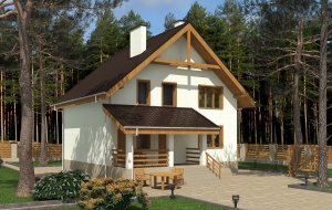 Проект одноэтажного дома с мансардой Rg5210
