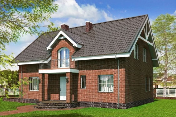 Rg5251 - Одноэтажный дом с мансардой и террасой