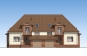 Одноэтажный дом с мансардой на две семьи с гаражами и балконами Rg5287 Фасад1